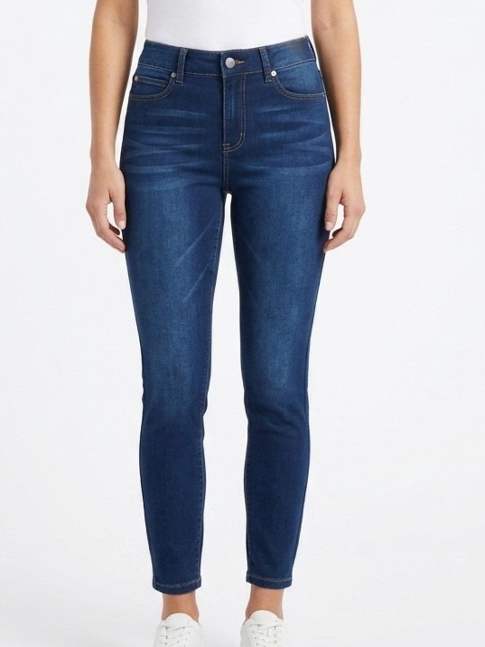 Tahari Kelly Mid Rise Skinny Rayon Denim Jeans Matoury Wash Size 10 NWT